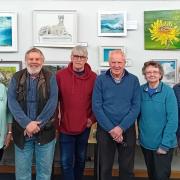 Members of OVAS at their exhibition in Honiton