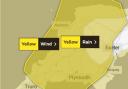 The rain warning is in place from 6am tomorrow until 6pm. Picture: Met Office