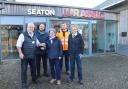 Paul Arnott - East Devon Councillor, Steve Waite, Jenny Nunn, Lee Taylor, Wendy O’Neil of Seaton Tramway