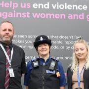 Detective Constable Matthew Nile, PCSO Elaine Wilson and Sexual Offences Liaison Officer Constable Ashleigh Benson.