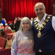 The Mayor of Seaton Amrik Singh at the Christmas Tea and Chat event