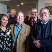Gemma Girvan, THG Gallery Manager and Curator Alan Cotton MBE, Founder and Honorary Academician, South West Academy of Fine and Applied Arts Councillor Nick Hookway, Portfolio Holder Culture, Leisure, Sport and Tourism John Nettles OBE, President of