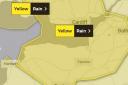The yellow rain warning comes into effect this evening. Picture: Met Office