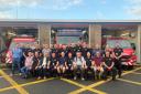 Past and present firefighters at Honiton Fire Station