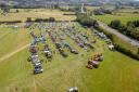 Aerial view of this year's Axminster Carnival vehicle show