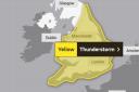 The yellow weather warning is in place for the whole of Saturday. Picture: Met Office
