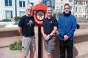 Councillor Peter Burrows, Seaton Town Council, Steve Shaw Water Safety Advisor RNLI and Paul Johns Facilities & Projects Officer Seaton Town Council.