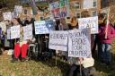 Parents of children with special educational needs and disabilities protested outside County Hall in February.