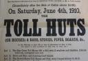 Notice of auction of Honiton toll huts in 1910