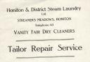 Honiton Steam Laundry service.