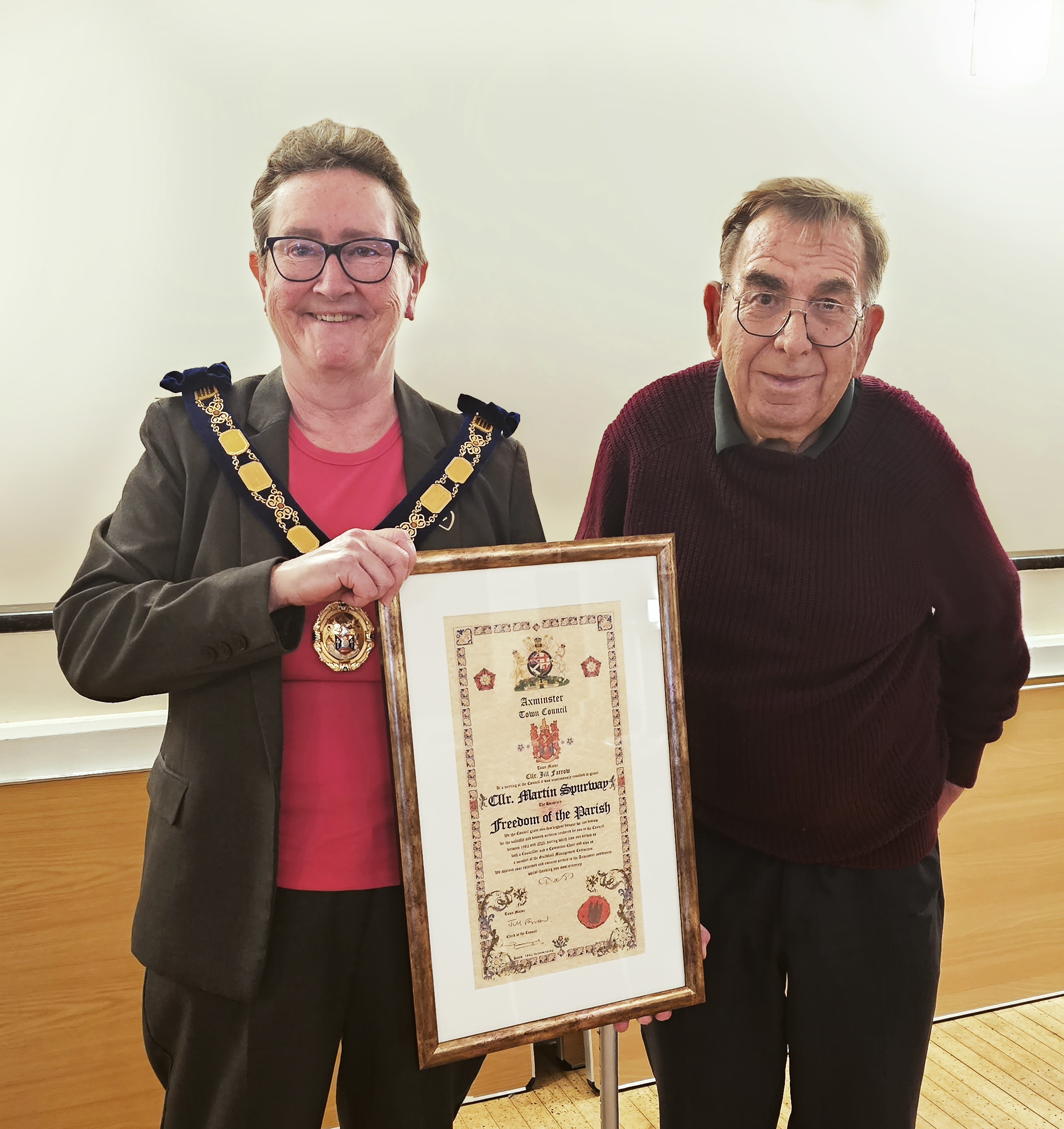 Former councillor Martin Spurway made freeman of Axminster - Vimarsana News