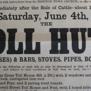 Notice of auction of Honiton toll huts in 1910