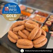 The sausages won gold at the Taste of the West 2022.Credit Combe.