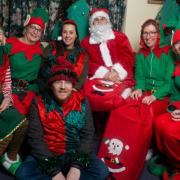 Santa and his elves in Membury. Credit Membury PTFA.