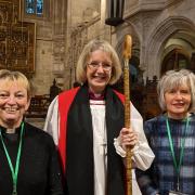 Rev. Ali Finch, the Bishop of Crediton The Rt. Rev. Jackie Searle and Mary Casey