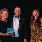 Linda and Gary Kellaway receiving Gold at Devon Tourism Awards