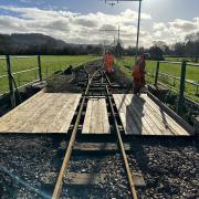New bridge work and track layout at Seaton Tramway.