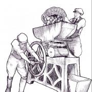 A traditional cider press.