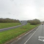 The A30 junction near Exeter Airport.