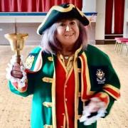 Colyton town crier Lesley Emery