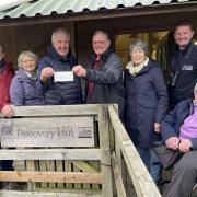 SVCT’s Chair Bernard Dunford hands a cheque for £8,000 to Cllr Geoff Jung