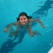 Dixie Tomlinson taking part in her 1,000 length swim challenge
