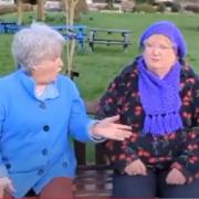 Mary Bowles and Val Christmas as 'Dotty and May' in Bus Pass Productions' video