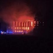 Police suspect arson is the cause of large overnight fire at Poltimore House