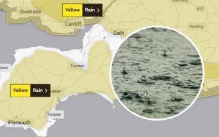 The Met Office has issued a yellow weather warning for rain covering parts of Somerset.